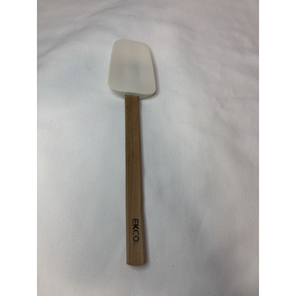 EKCO White Silicone Spatula with‎ Wood Handle